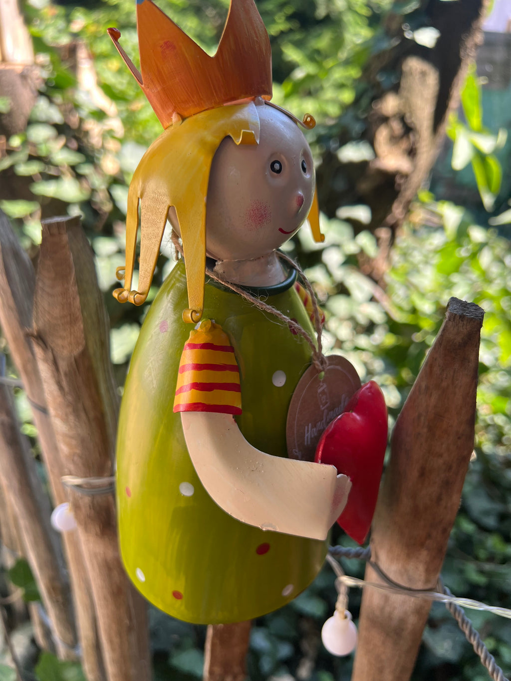 Zaunhocker Prinzessin in Grün mit Herz