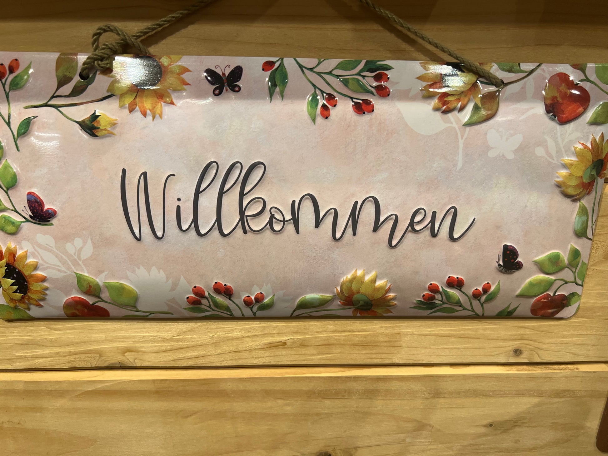 Blechschild Willkommen Vintage 