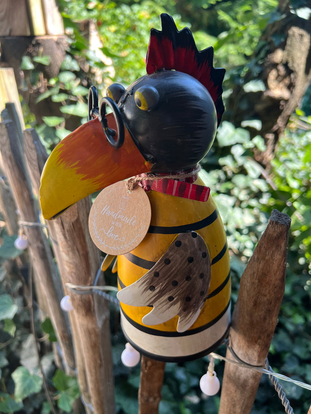 Zaunhocker Rabe in Orange - Gestreift