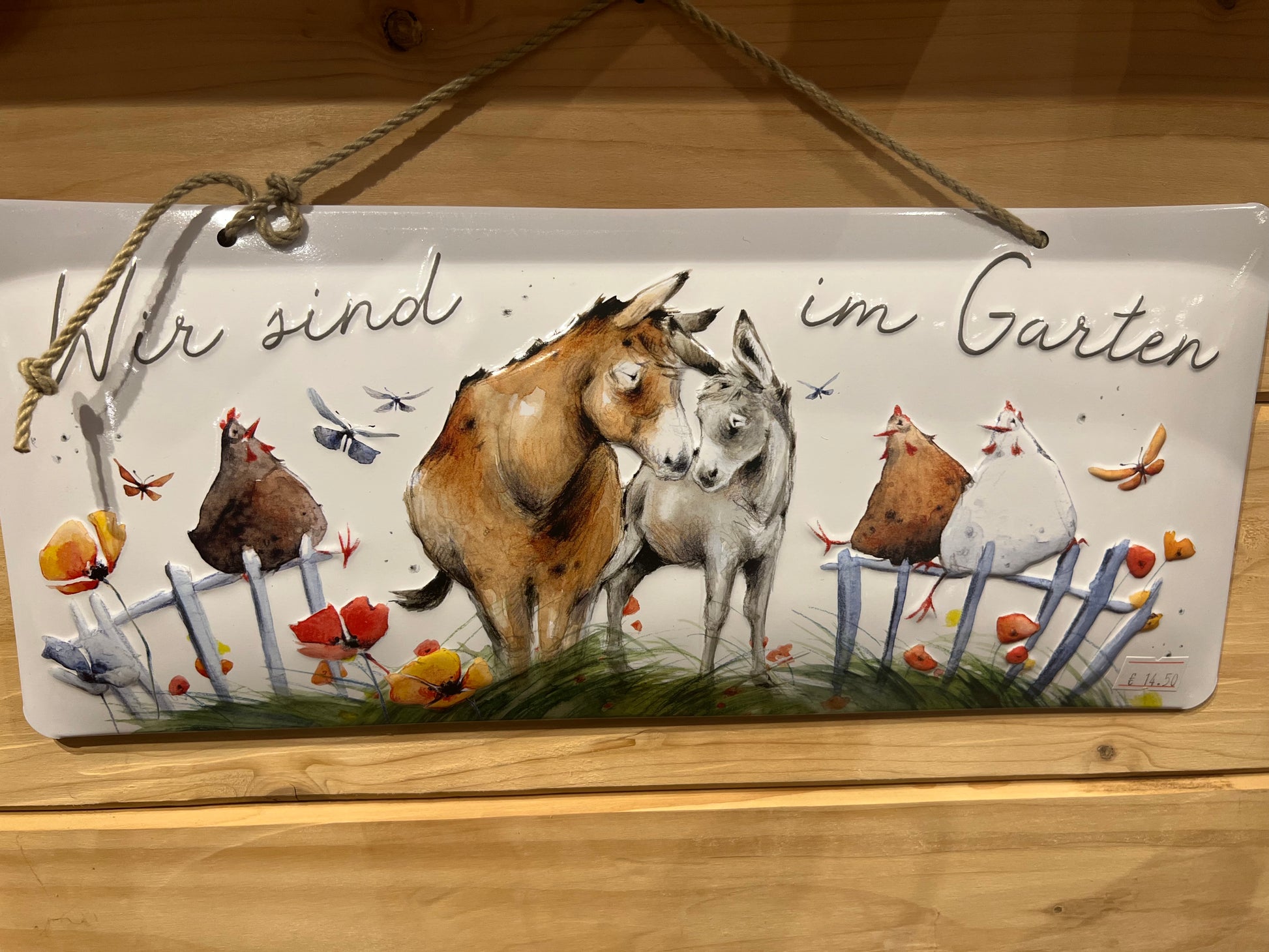 Blechschild Esel Vintage