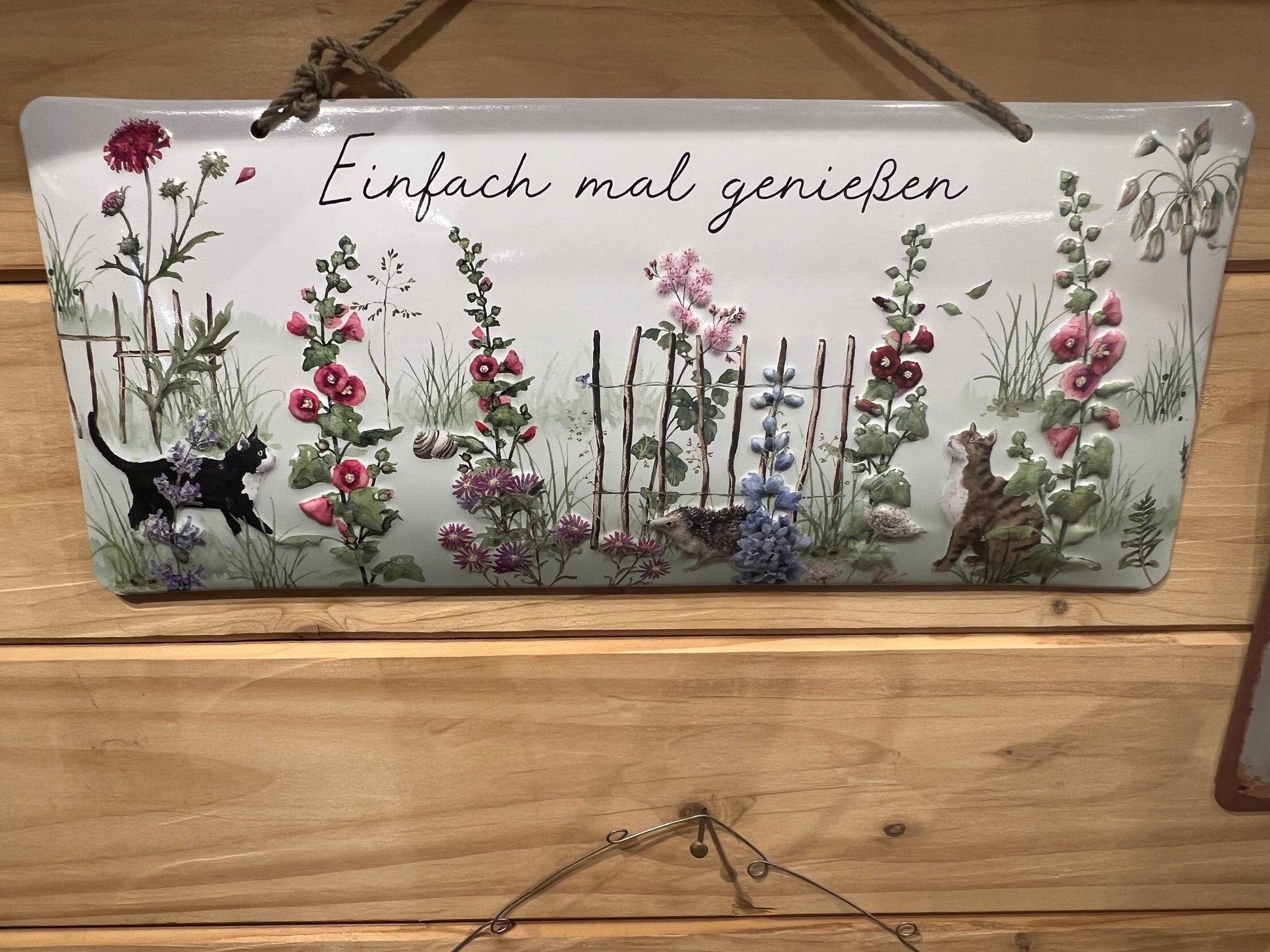 Blechschild Einfach mal genießen Vintage 