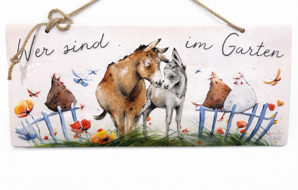 Blechschild Esel