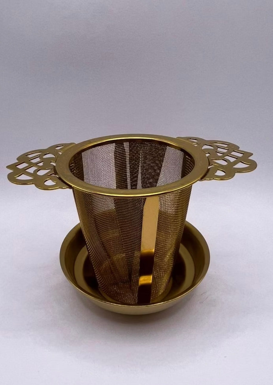 Teesieb mit Auffangschale